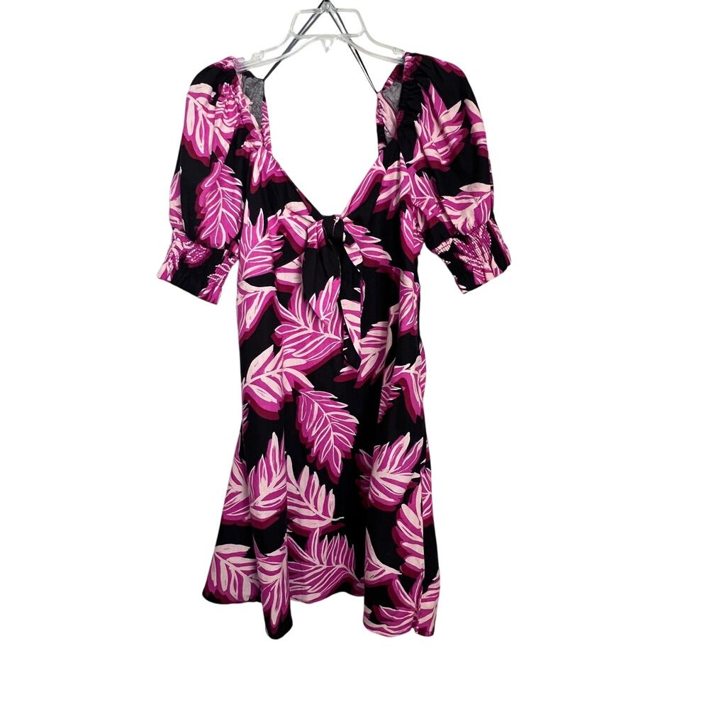 Who What Wear Black and Pink Print Dress Medium